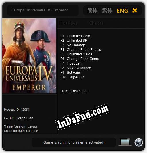 Europa Universalis IV: Emperor: Cheats, Trainer +10 [MrAntiFan]