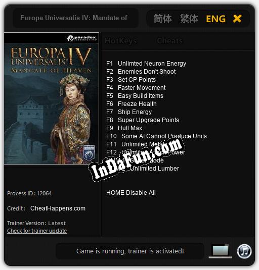 Europa Universalis IV: Mandate of Heaven: Cheats, Trainer +14 [CheatHappens.com]