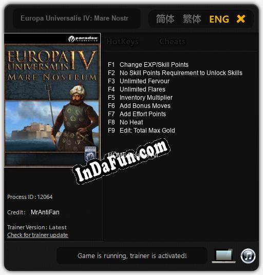 Trainer for Europa Universalis IV: Mare Nostrum [v1.0.5]