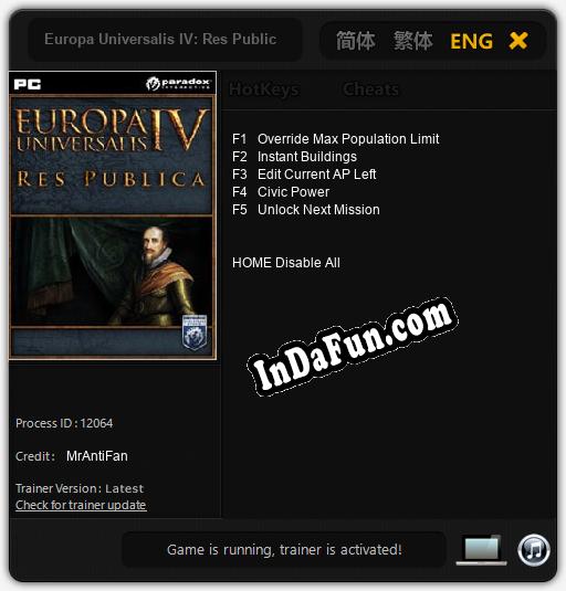 Europa Universalis IV: Res Publica: Cheats, Trainer +5 [MrAntiFan]