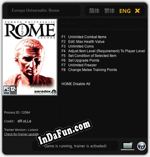 Europa Universalis: Rome: Cheats, Trainer +8 [dR.oLLe]