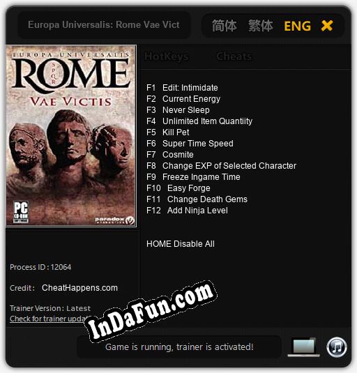 Europa Universalis: Rome Vae Victis: Trainer +12 [v1.7]