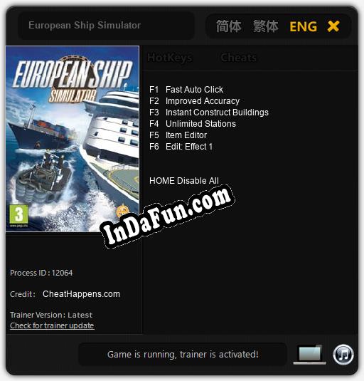 Trainer for European Ship Simulator [v1.0.6]