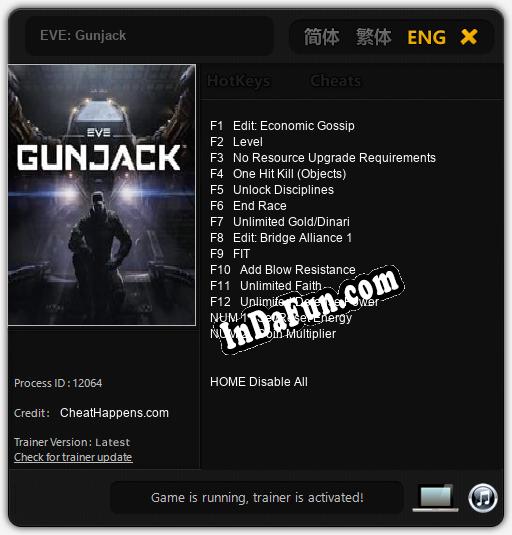 EVE: Gunjack: TRAINER AND CHEATS (V1.0.28)
