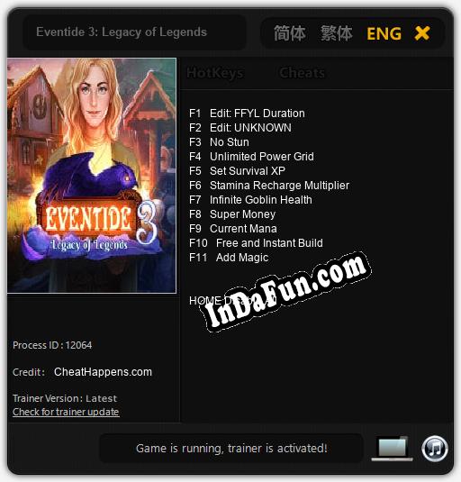 Eventide 3: Legacy of Legends: TRAINER AND CHEATS (V1.0.82)