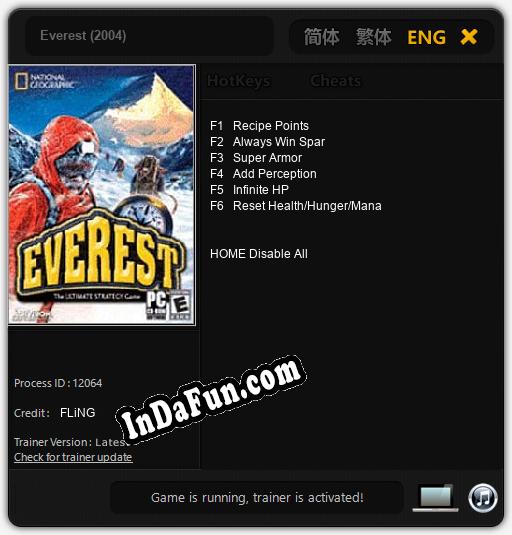 Trainer for Everest (2004) [v1.0.2]