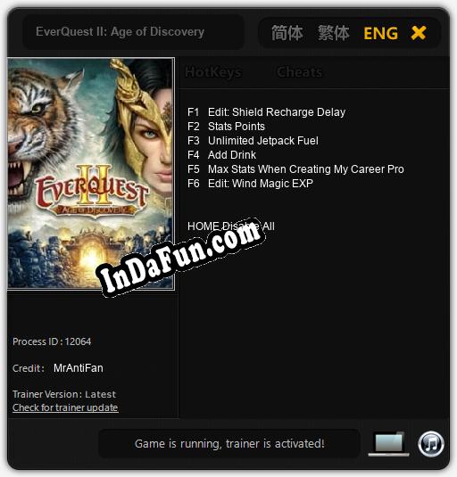 Trainer for EverQuest II: Age of Discovery [v1.0.7]