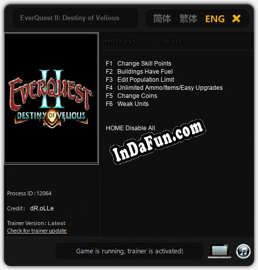 Trainer for EverQuest II: Destiny of Velious [v1.0.4]