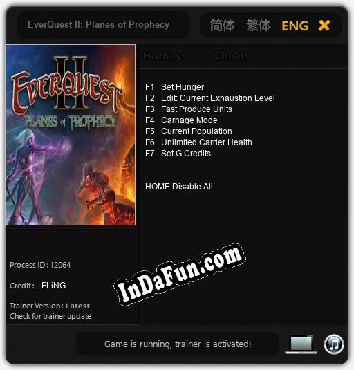 Trainer for EverQuest II: Planes of Prophecy [v1.0.9]