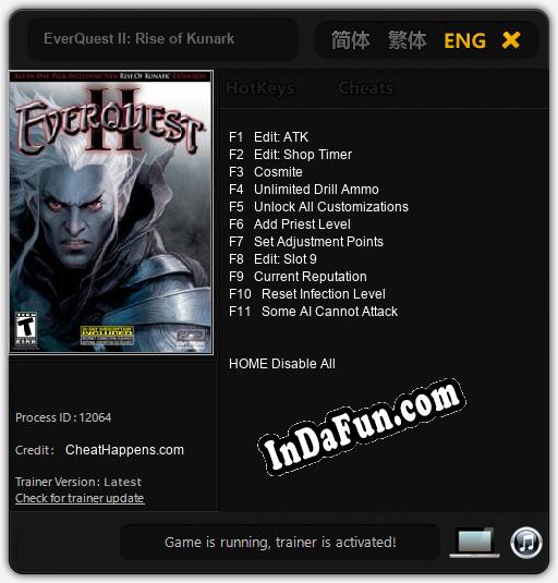 EverQuest II: Rise of Kunark: Cheats, Trainer +11 [CheatHappens.com]