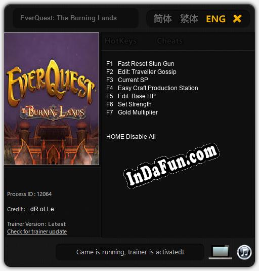 EverQuest: The Burning Lands: TRAINER AND CHEATS (V1.0.56)