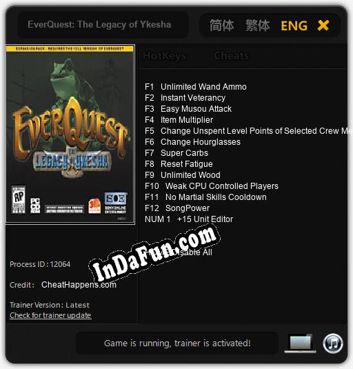 EverQuest: The Legacy of Ykesha: Cheats, Trainer +13 [CheatHappens.com]