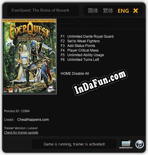 EverQuest: The Ruins of Kunark: TRAINER AND CHEATS (V1.0.52)