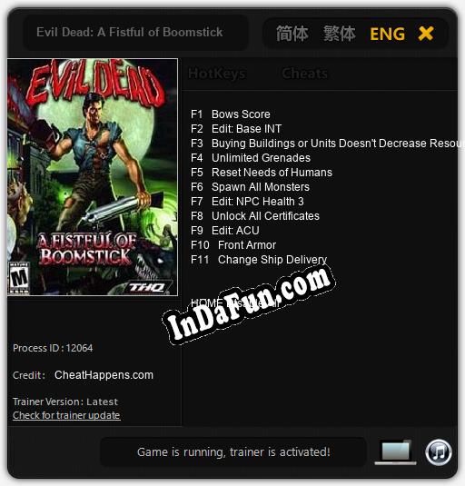 Evil Dead: A Fistful of Boomstick: Trainer +11 [v1.5]