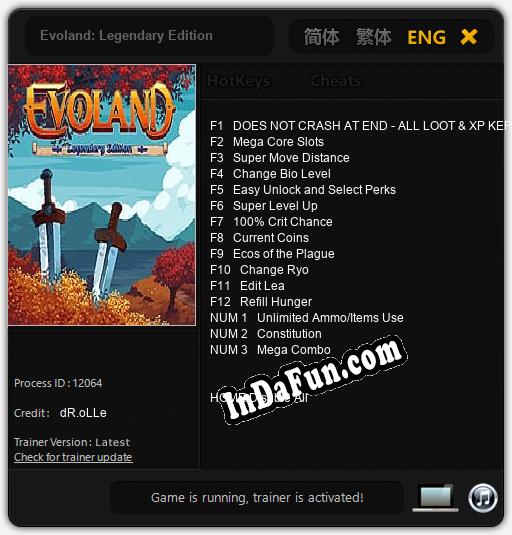 Trainer for Evoland: Legendary Edition [v1.0.6]