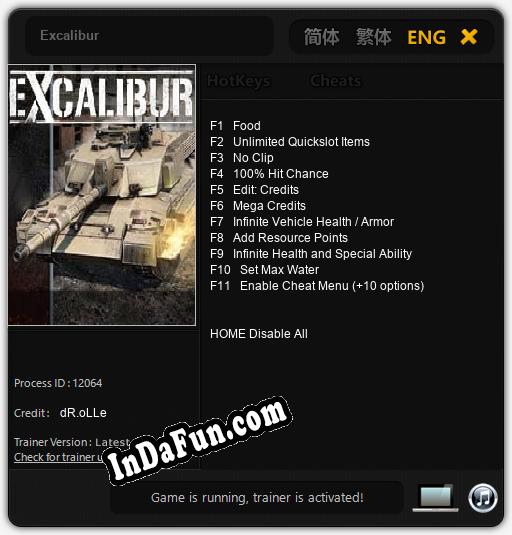 Excalibur: Cheats, Trainer +11 [dR.oLLe]