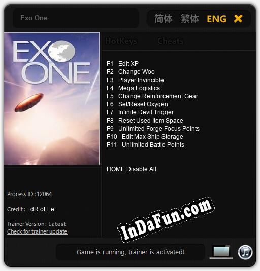 Exo One: Cheats, Trainer +11 [dR.oLLe]