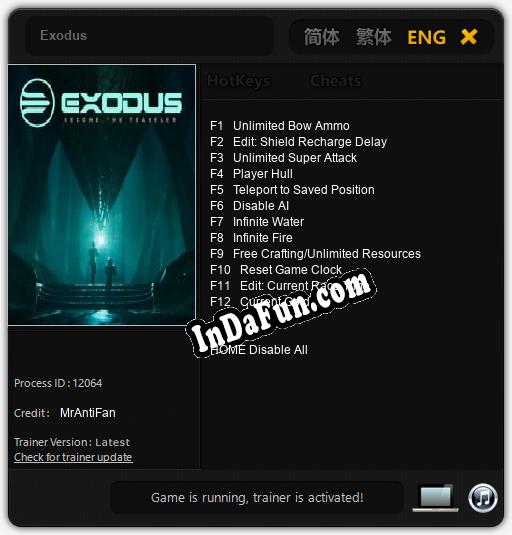 Exodus: Cheats, Trainer +12 [MrAntiFan]