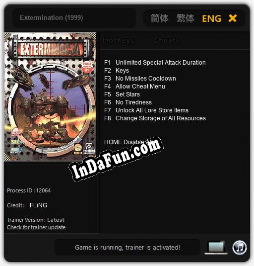 Extermination (1999): TRAINER AND CHEATS (V1.0.44)