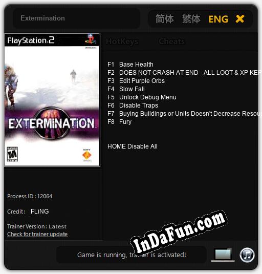 Extermination: Trainer +8 [v1.2]