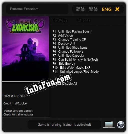 Extreme Exorcism: Cheats, Trainer +11 [dR.oLLe]