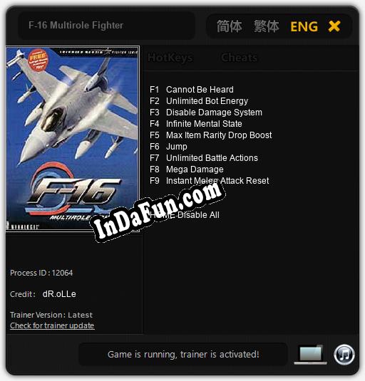 F-16 Multirole Fighter: TRAINER AND CHEATS (V1.0.3)