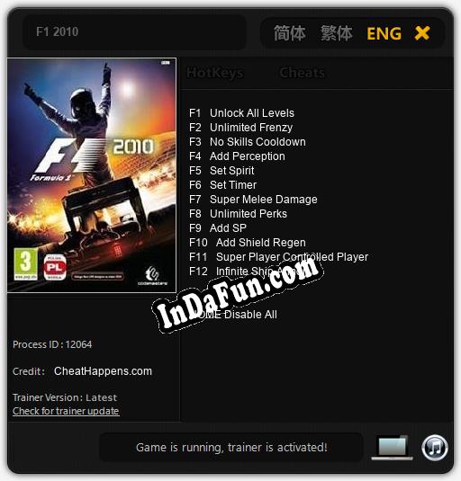 F1 2010: Trainer +12 [v1.5]