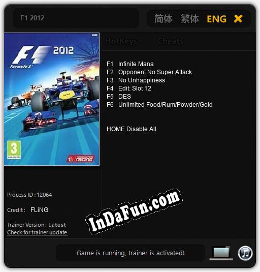 F1 2012: Cheats, Trainer +6 [FLiNG]