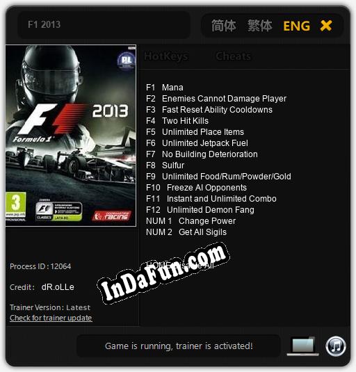 F1 2013: Trainer +14 [v1.5]