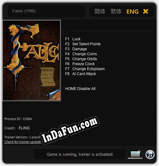 Fable (1996): TRAINER AND CHEATS (V1.0.12)