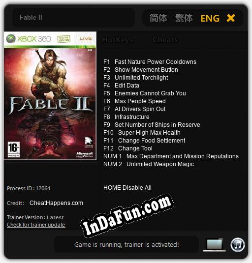 Trainer for Fable II [v1.0.6]