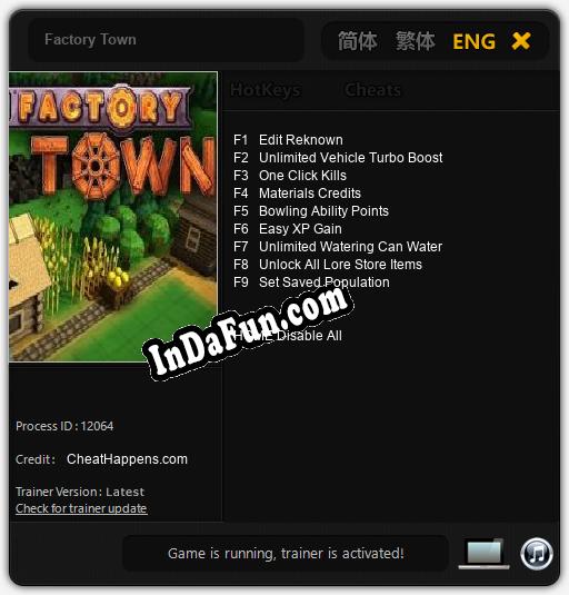 Factory Town: Cheats, Trainer +9 [CheatHappens.com]