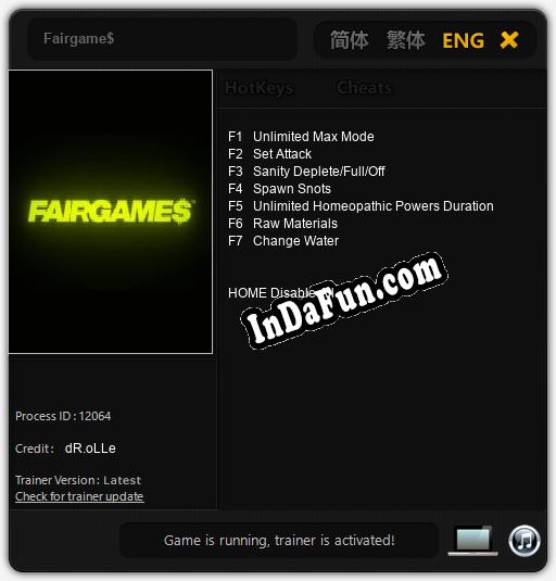 Fairgame$: Trainer +7 [v1.3]