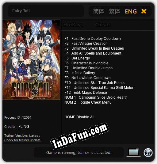 Fairy Tail: Cheats, Trainer +14 [FLiNG]