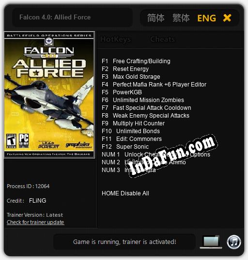 Trainer for Falcon 4.0: Allied Force [v1.0.6]