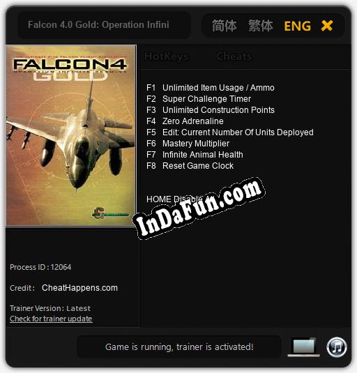 Falcon 4.0 Gold: Operation Infinite Resolve: Cheats, Trainer +8 [CheatHappens.com]