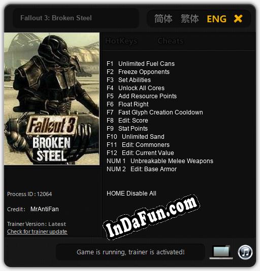 Fallout 3: Broken Steel: Trainer +14 [v1.1]