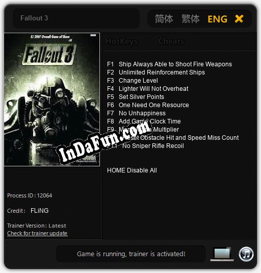 Trainer for Fallout 3 [v1.0.1]