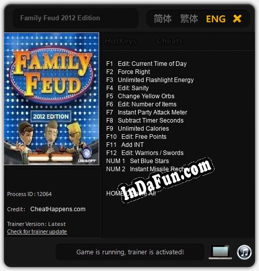 Family Feud 2012 Edition: TRAINER AND CHEATS (V1.0.93)