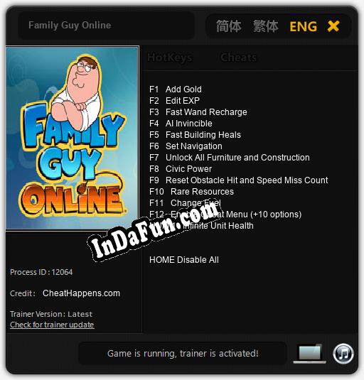 Family Guy Online: Trainer +13 [v1.9]
