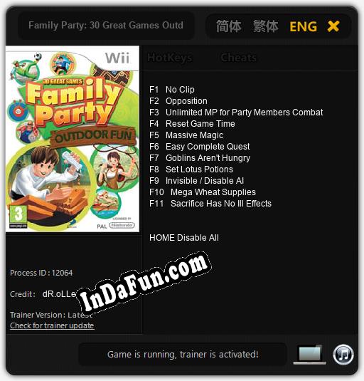 Family Party: 30 Great Games Outdoor Fun: TRAINER AND CHEATS (V1.0.23)