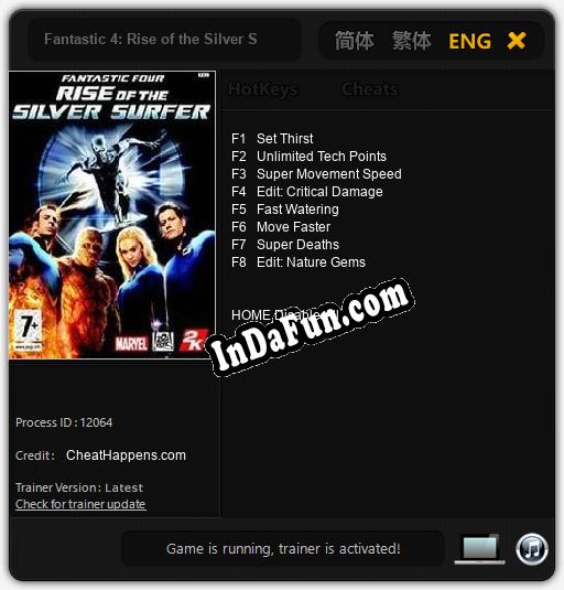 Fantastic 4: Rise of the Silver Surfer: TRAINER AND CHEATS (V1.0.45)