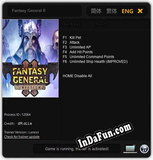 Fantasy General II: TRAINER AND CHEATS (V1.0.71)