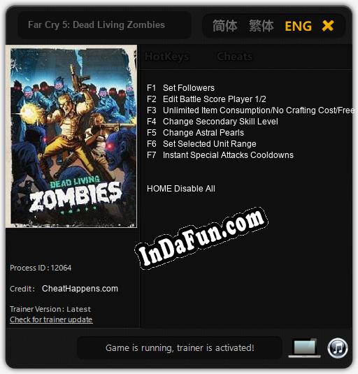 Far Cry 5: Dead Living Zombies: TRAINER AND CHEATS (V1.0.63)