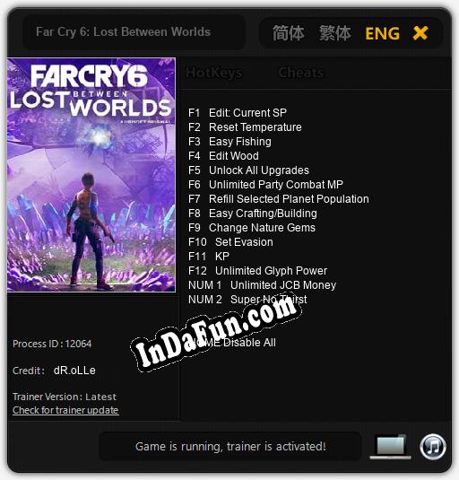 Trainer for Far Cry 6: Lost Between Worlds [v1.0.7]