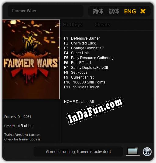 Farmer Wars: Trainer +11 [v1.8]