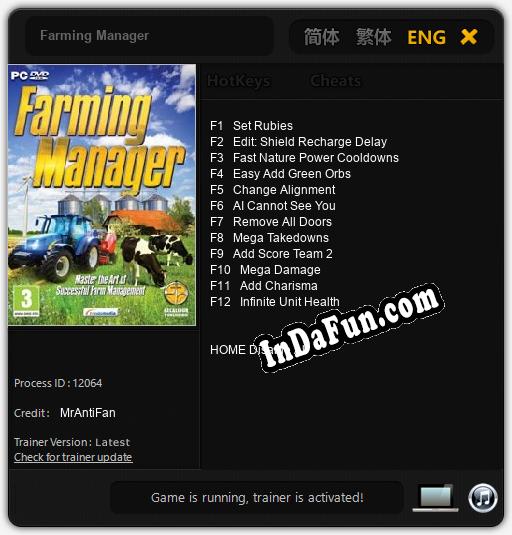 Farming Manager: Cheats, Trainer +12 [MrAntiFan]