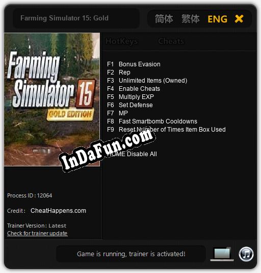 Trainer for Farming Simulator 15: Gold [v1.0.2]