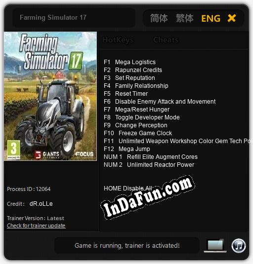 Farming Simulator 17: Trainer +14 [v1.9]