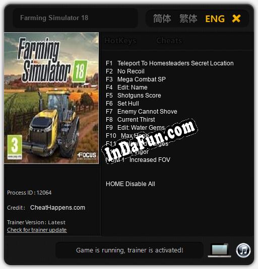 Farming Simulator 18: Cheats, Trainer +13 [CheatHappens.com]